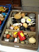 A quantity of small collectables including mineral eggs etc