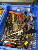 A large quantity of needlework, scissors and tools