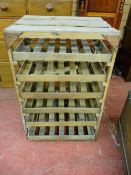 A SIX TRAY VINTAGE APPLE DRYING RACK, 92 cms high, 60 cms wide, 46.5 cms deep