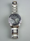 A GENT'S STAINLESS STEEL ENCASED ACCURIST 10ATM WRIST CHRONOGRAPH with incorporated bracelet