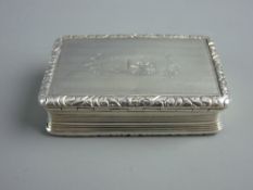 A GEORGE IV RECTANGULAR SILVER SNUFF BOX, Birmingham 1823 by Thomas Shaw, 2.8 troy ozs, modelled