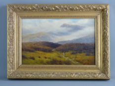 HENRY CHEADLE oil on canvas - horse and pony on a drover's track looking towards Moel Siabod, signed