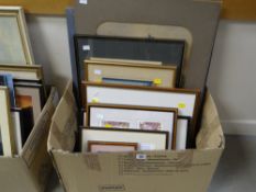 A parcel of framed pictures