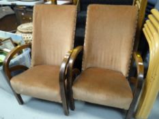 A pair of vintage bentwood armchairs