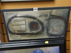 Andrew Douglas Forbes oil on board - abstract entitled verso 'Safe Haven', signed