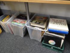 A large quantity of vinyl records with various genres including modern rock etc