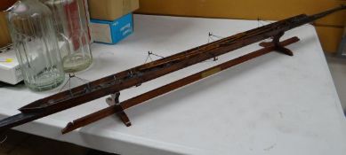 Wooden model of the 'Oxford University 1854' boat race rowing boat