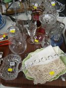 A collection of glassware etc
