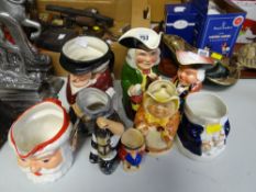 A parcel of character jugs including Roy Kirkham example