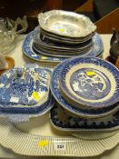 A large quantity of mixed Staffordshire pottery (mainly willow)