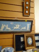 A parcel of Wedgwood plaques / tablets, five in frames