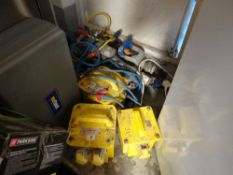 Three electrical transformers and two jack hammers / pneumatic drills