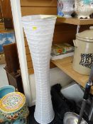 A modern standard lamp with concertina paper shade together with bulbs etc