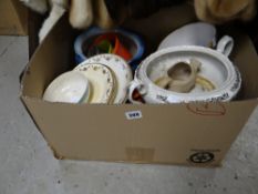 A box of mixed pottery