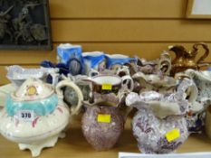 Collection of mainly Staffordshire antique jugs