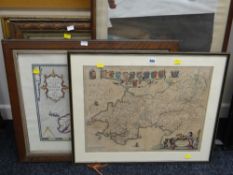 A parcel of framed pictures