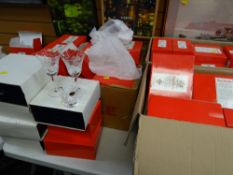 A large quantity of boxed Royal Brierley lead crystal, mainly drinking glasses