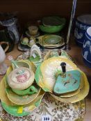 A Carlton ware chinoiserie green ground pen holder and a large quantity of mainly Carlton ware