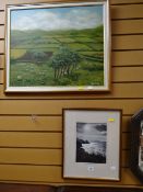 Framed watercolour of Welsh coastal scene signed by Alun Davies and dated 1989 together with a