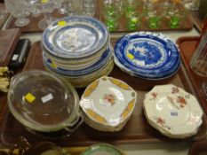 A quantity of mixed plates etc including willow, Royal Venton etc
