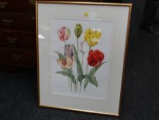 An Evelyn Binns watercolour - still life of tulips