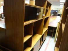 A suite of Schreiber melamine lounge furniture and bedroom items that includes bureaus, lounge unit