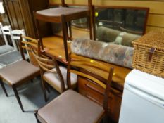 A good G-plan dressing table with long mirror top and flanking drawers together with four G-plan