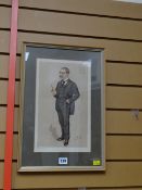 A framed Vanity Fair print of Rudyard Kipling entitled 'Soldiers III' by Spy