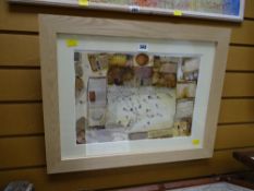 Dorry Spikes mixed media on paper - Arabian town scene from above, entitled verso 'Birds-Eye