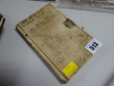 Fascinating log book and summary of prices for manufacturing bicycles and motorcycles in the