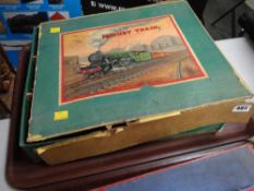 A boxed Hornby tin-plate train set