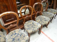 A good set of six Victorian balloon back chairs