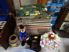 A Doulton stoneware vase, a Murano glass clown, a Canon camera etc