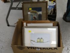 A parcel of framed pictures