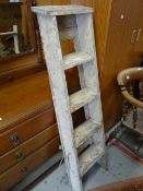 A good vintage painted wooden feature stepladder