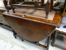 A good vintage barley-twist gate leg dining table