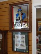 Rugby print & reproduction 'propaganda' mirror