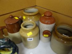 Parcel of stoneware jars including water bottle