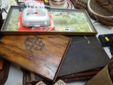 Bound copy entitled 'Earthly Footsteps of the Man of Galilee' together with a wood bound volume of
