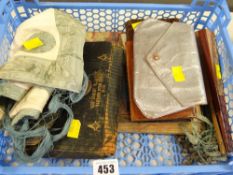 Vintage Masonic apron and case together with vintage ladies' evening bags etc