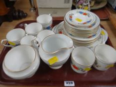 Parcel of Aynsley Famille Rose patterned coffee ware