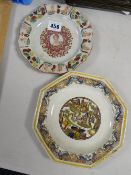 Two early nineteenth century shallow earthenware glazed plates, one commemorating Adelaide Queen
