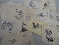 John Tickner pen & ink illustrations for Country Life and The London Illustrated News