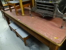 A good pine based and covered top work / kitchen table