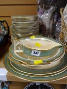A parcel of Johnson Brothers Art Deco-style green & gilt dinnerware