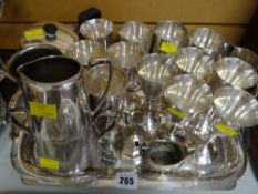EPNS tray, goblets, tea ware etc