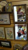 Four framed small mirrors