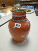 A Mettlach pottery vase decorated with sgraffito & floral motif