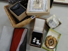 Parcel of various boxed gift items including compact, card cases etc