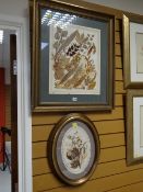 Two framed early twentieth century dried flower collages
